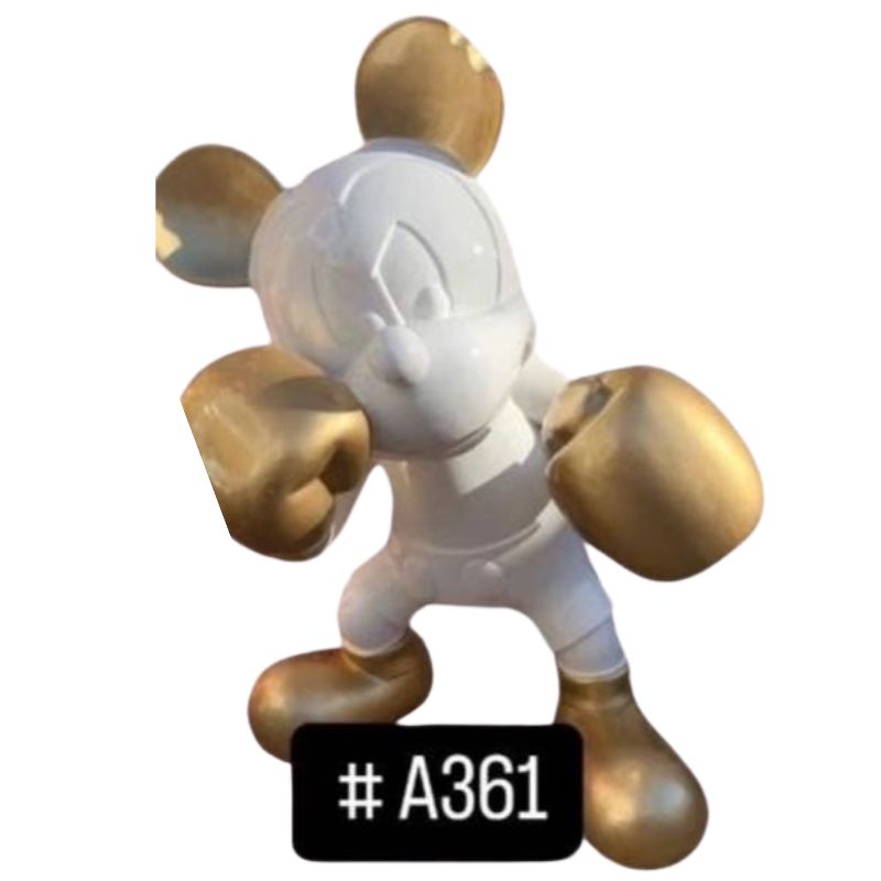 Mickey 60cm Boxeur Blanc Or
