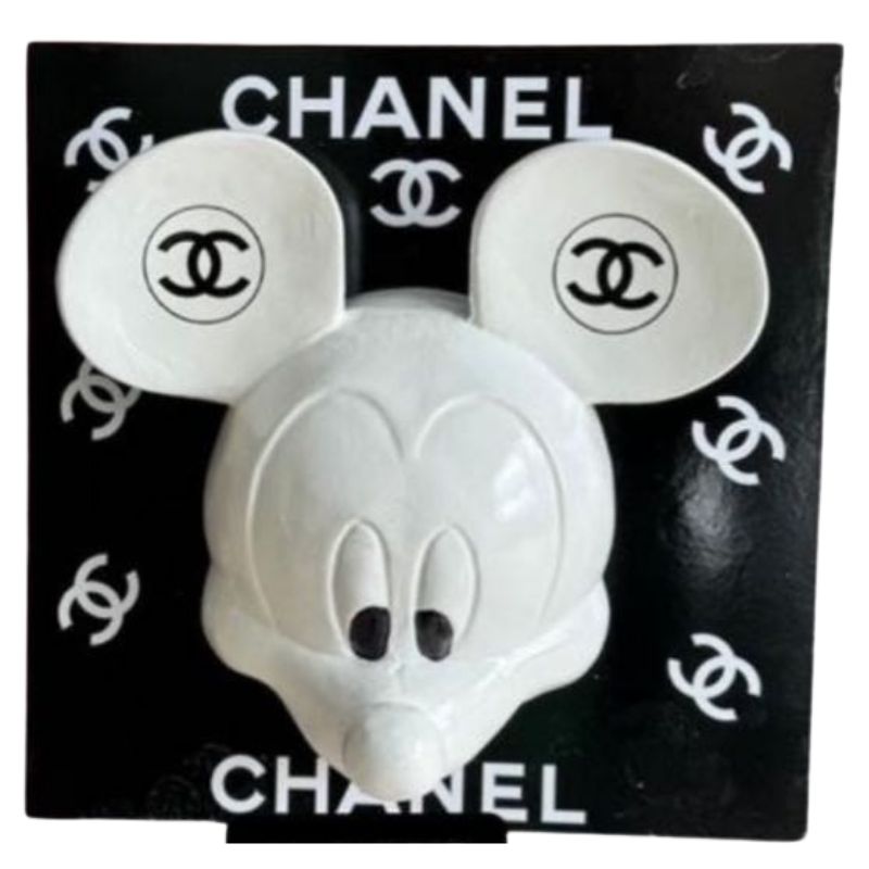 Mickey 50cm Cadre Chanel Noir &amp; Blanc