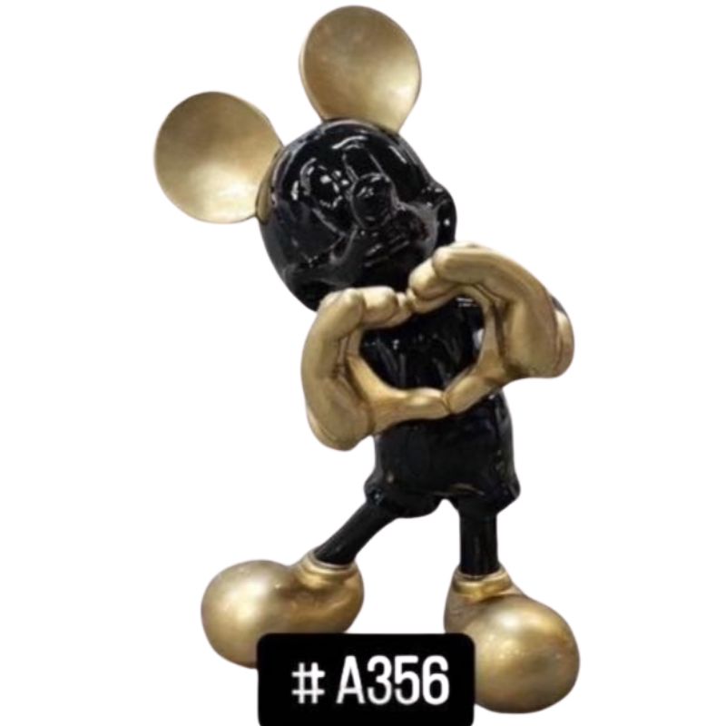 Mickey 65cm Coeur Noir Or