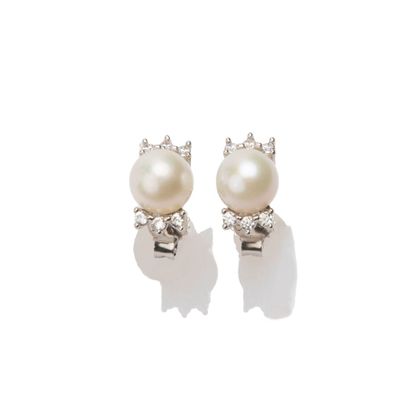 Orecchini con perla e cristalli – eleganza senza tempo