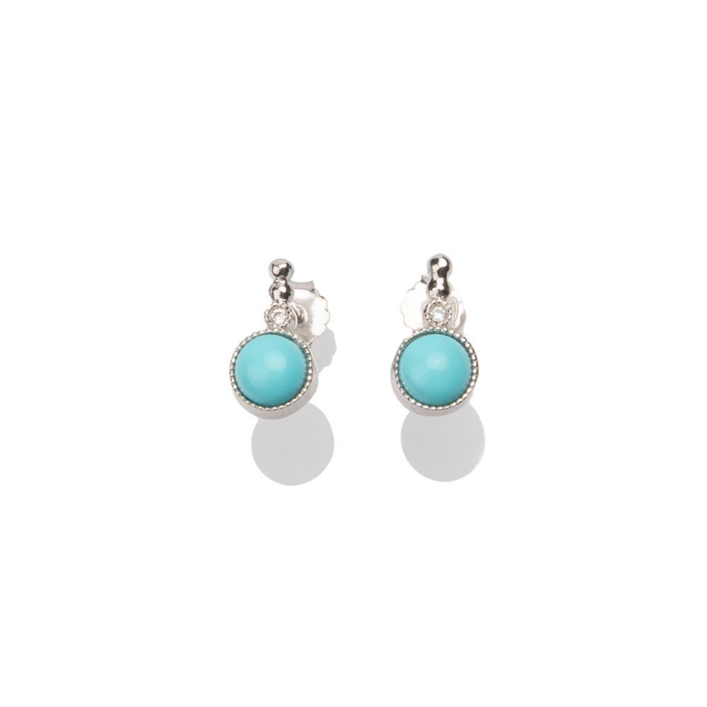 Orecchini pendenti in argento 925 con turchese e punto luce