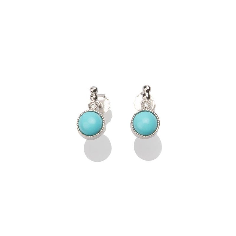 Orecchini pendenti in argento 925 con turchese e punto luce