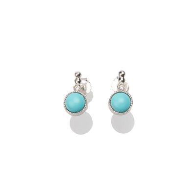 Orecchini pendenti in argento 925 con turchese e punto luce