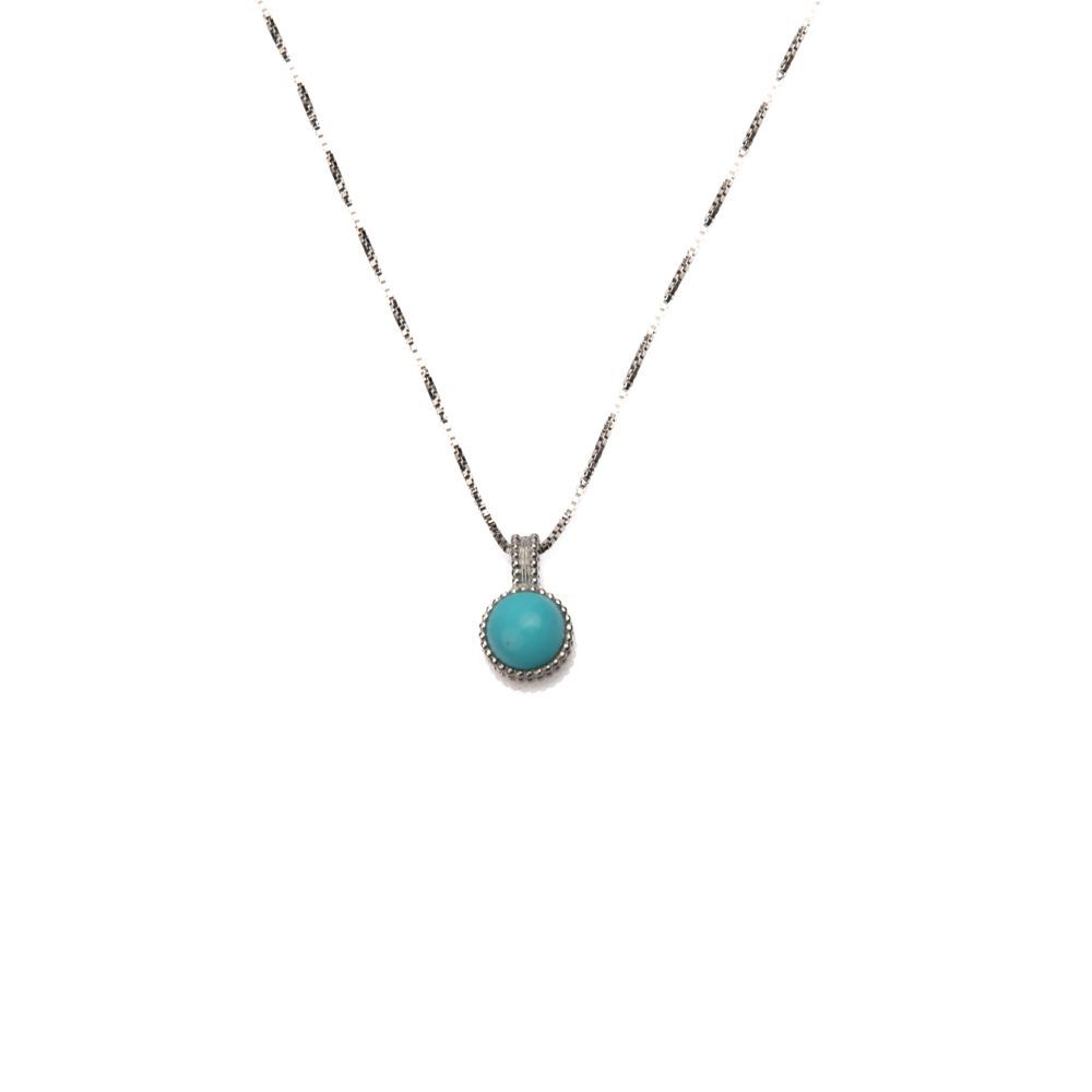 Collana in argento con pendente turchese e dettagli luminosi