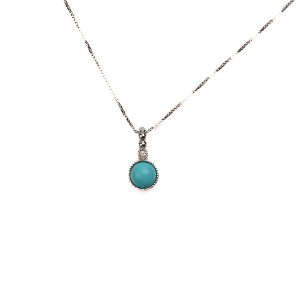 Collana in argento con pendente turchese e punto luce