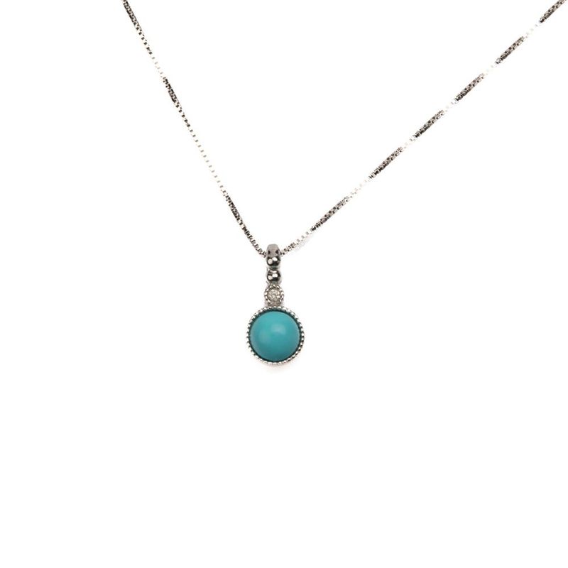 Collana in argento con pendente turchese e punto luce