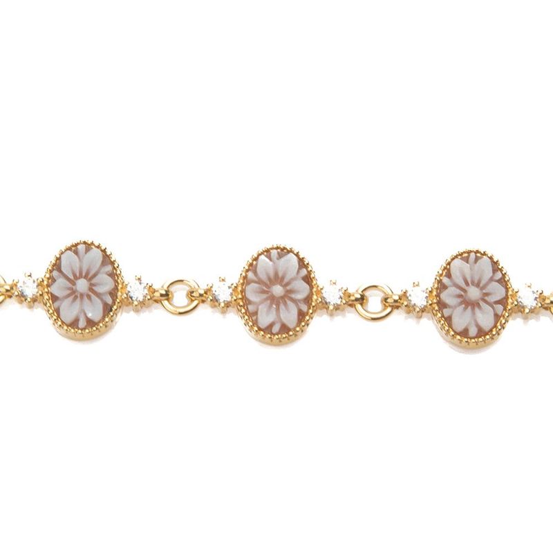 Bracciale Cammei Floreali – Finitura Placcata Oro