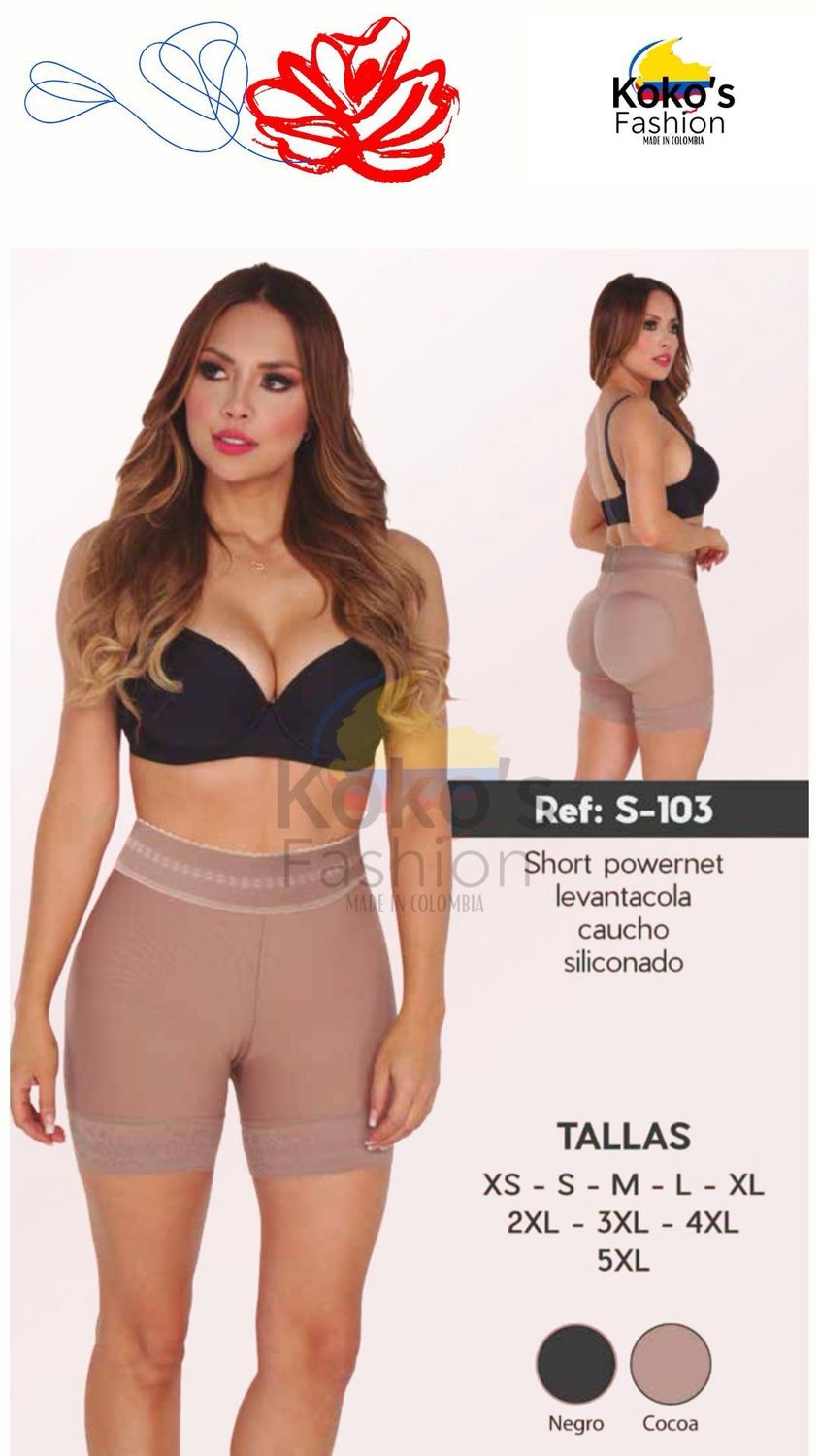 S-103 SHORT POPWERNET LEVANTACOLA CAUCHO SILICONADO