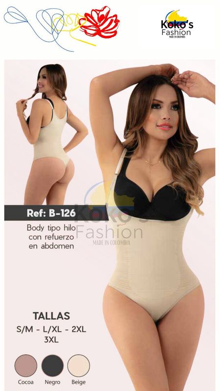 B-126 BODY TIPO HILO CON REFUERZO EN ABDOMEN