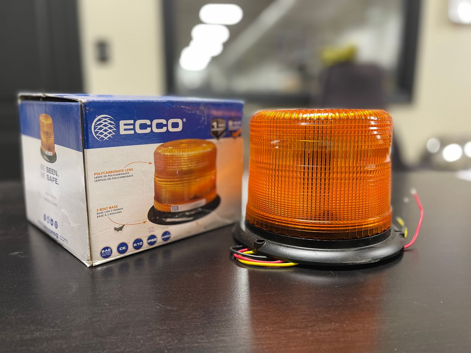 LED Beacon Perm Mount 4" Amber 12-24 VDC