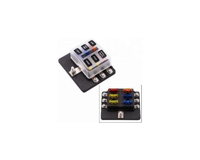 6 Way Blade Fuse Holder with LED Blown Fuse Indicator lights kit