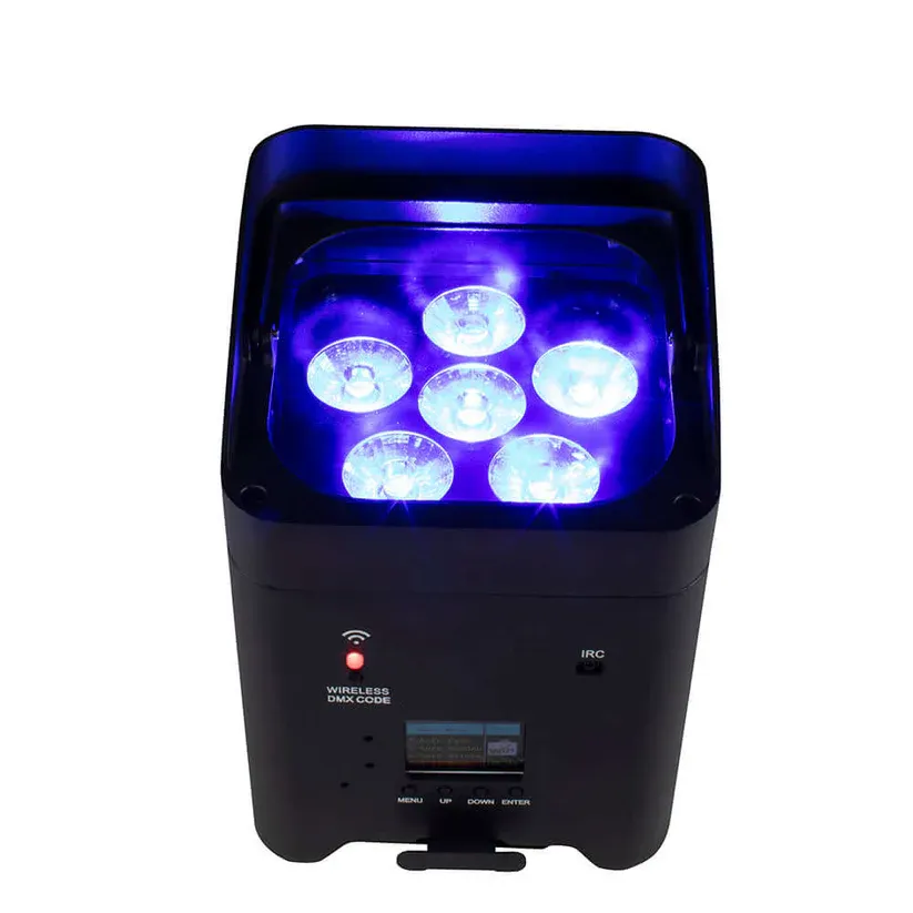 SHEHDS Draadloze Accu LED Uplight Par Light 6x18W 6in1 RGBAW+UV Met Afstandsbediening