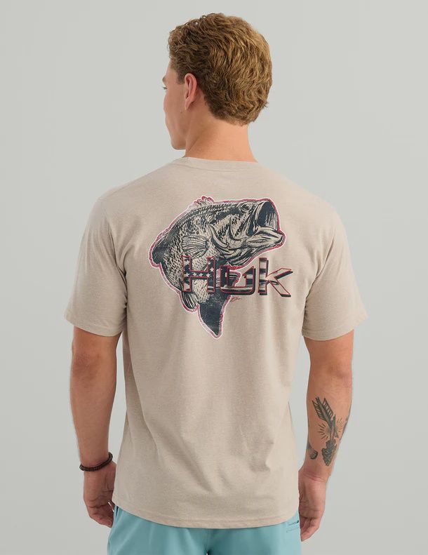Huk Men's KC Americana Tee River Rock Heather, Size: Medium