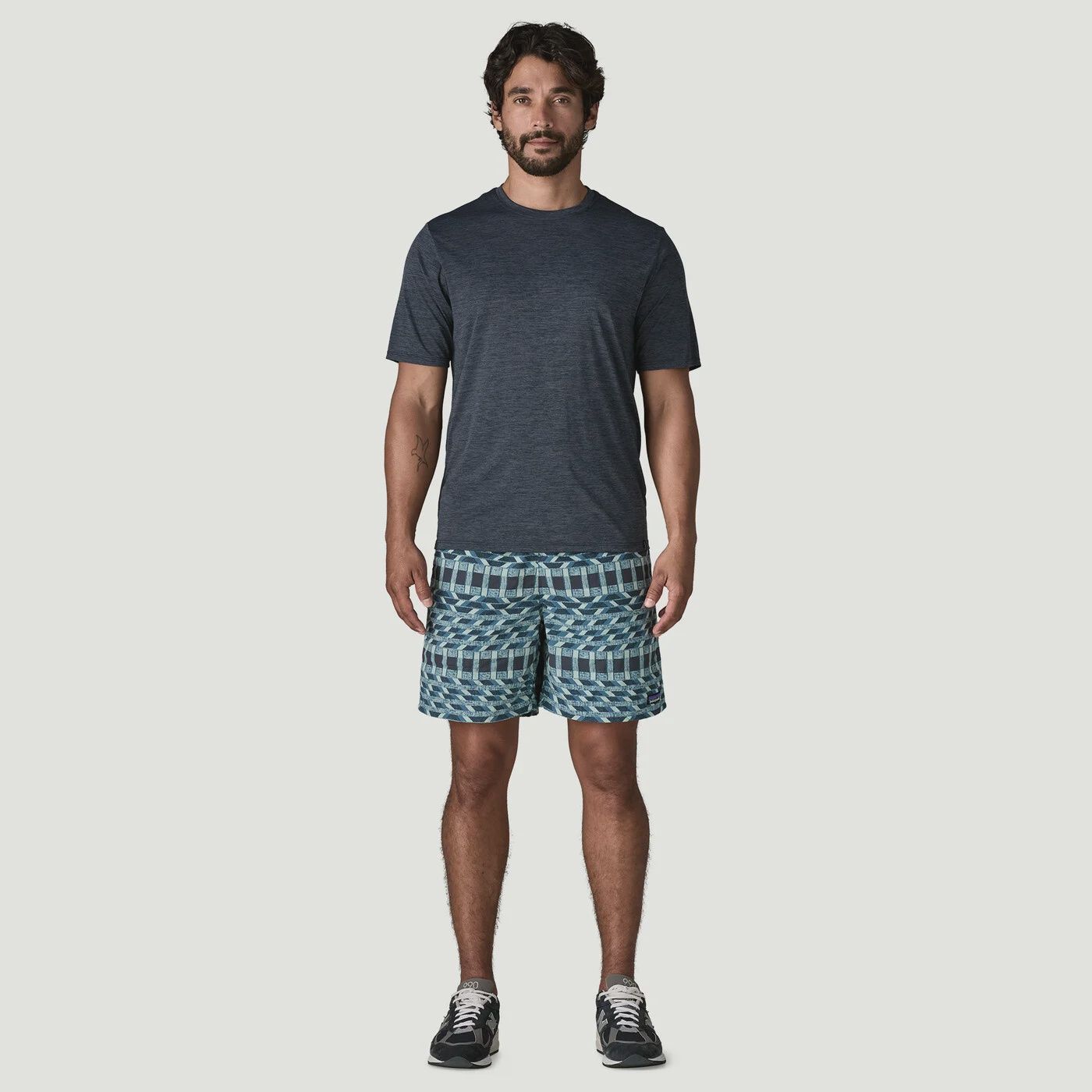 Patagonia Men's Baggies™ Longs - 7"Climbing Stripe: Still Blue, Size: Medium