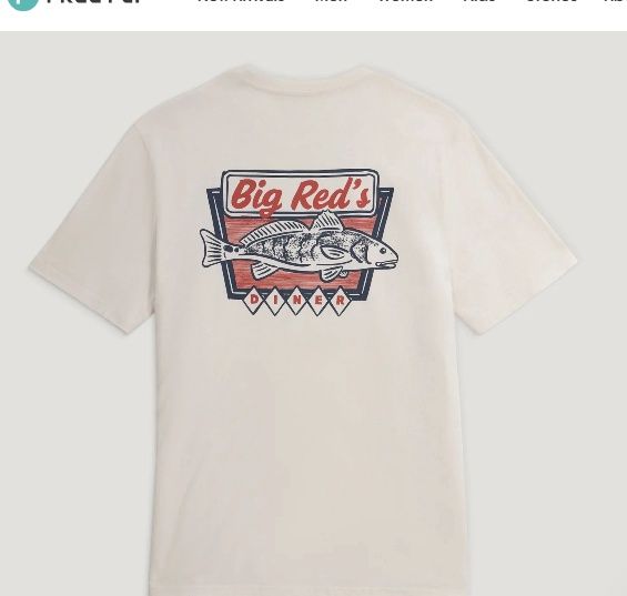 FREE FLY M BIG RED TEE, Attribute: HEATHER, Size: L