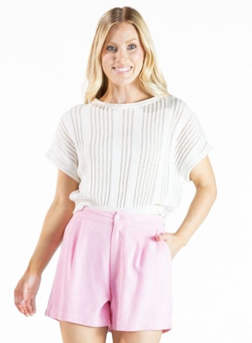 Women's Simple Southern Drop Shoulder Sweater, Attribute: WHITE, Size: Small