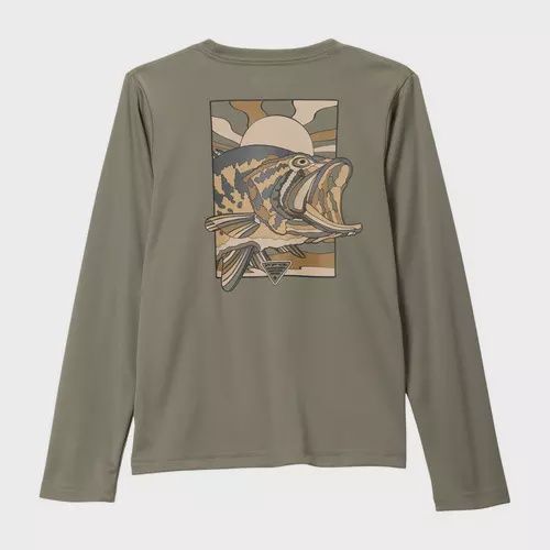 Columbia Youth PFG Terminal Tackle Fish Shine Long Sleeve T-Shirt, Size: XS
