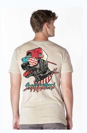 SIMPLY SOUTHERN DOG USA SS TEE, Size: SMALL