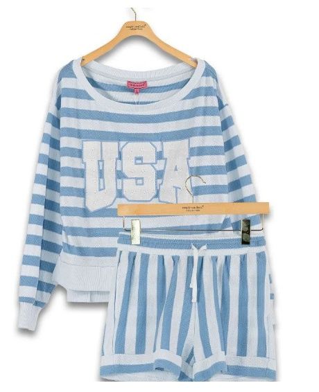 SIMPLY SOUTHERN USA LOUNGE 2 PIECE SET, Size: XSMALL