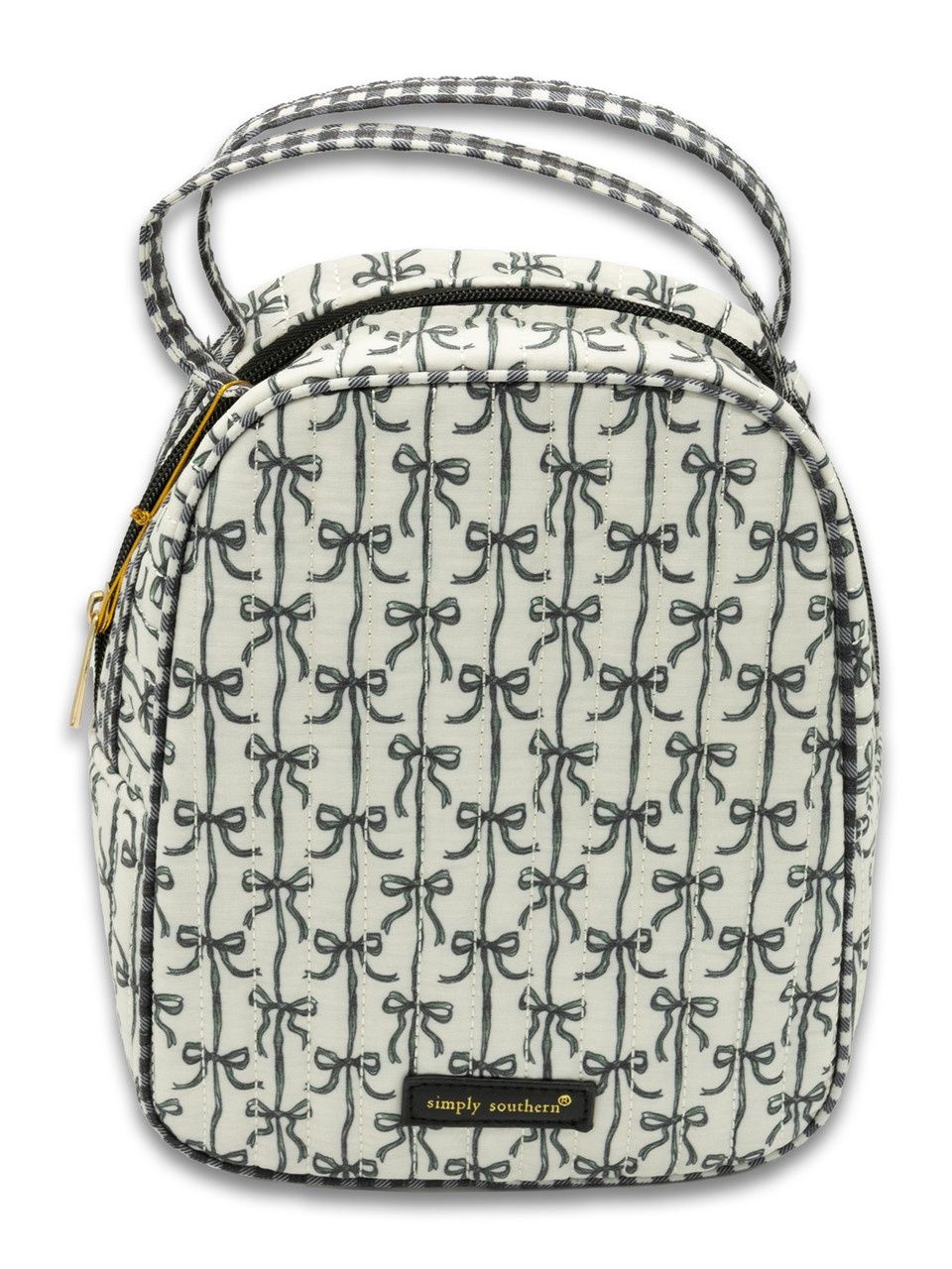 Simply Southern Quilted Lunch Bag Black Bow, Attribute: Black Bow