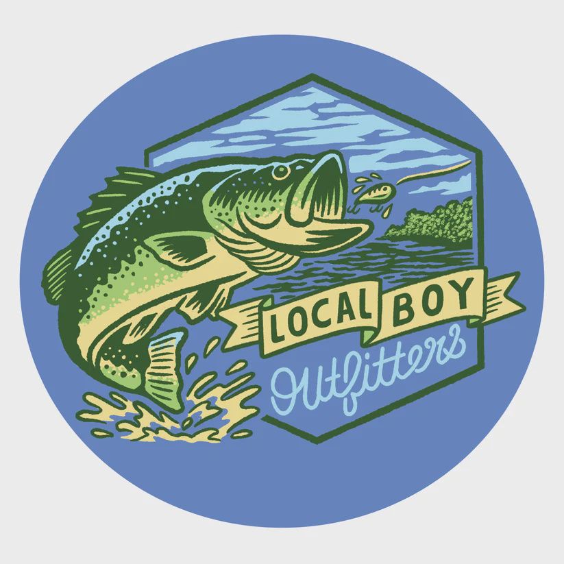 Local Boy Big Bass Decal Blue