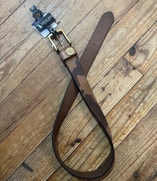 Local Boy Printed Leather Belt Old School Camo, Size: 30
