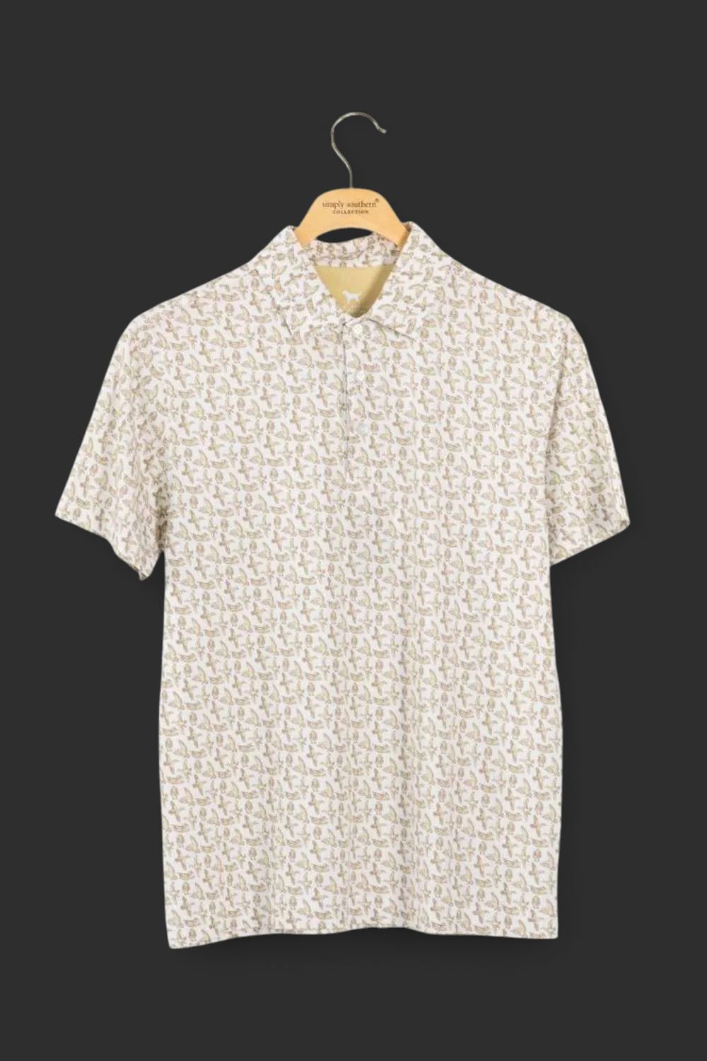 Simply Southern Youth Water Dude Polo for Boys in Beige, Size: Small