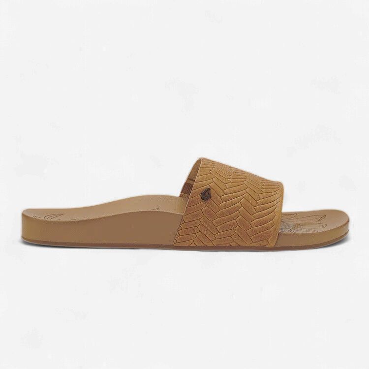 Olukai Women's Kīpe‘a Pono Slide Sandals Sahara/Weave
