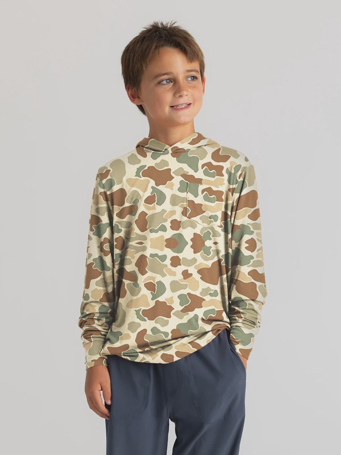 FREE FLY Youth Bamboo Shade Hoodie CAMO, Size: 3T