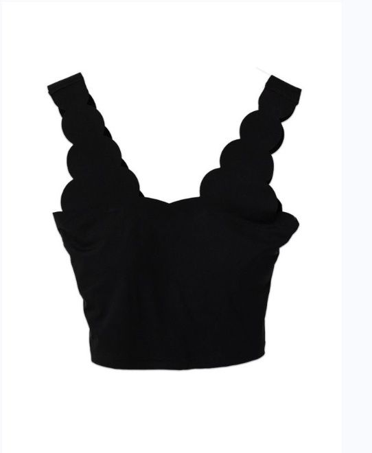 SIMPLY SOUTHERN SCALLOPED BRA BLACK, Size: XS