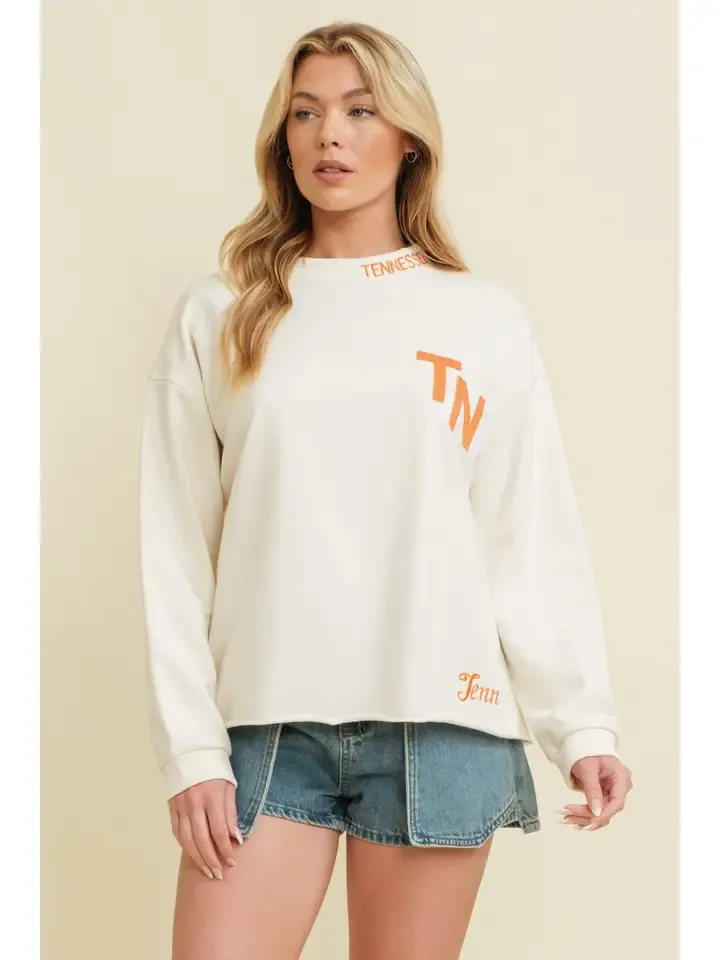 CLOUD TEN TENN PRINT PULLOVER SWEATER CREAM