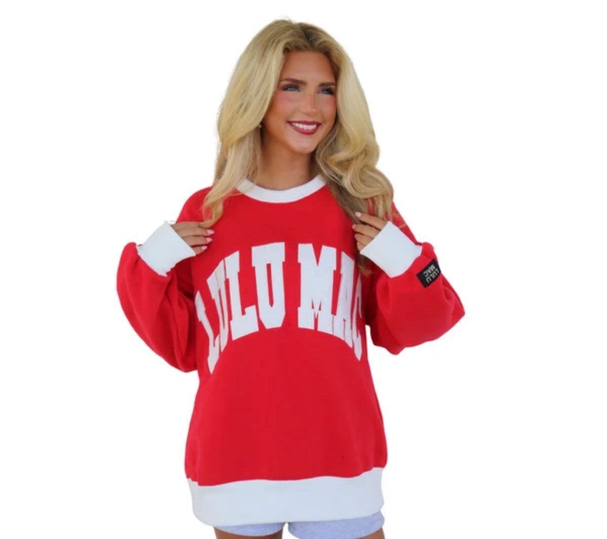 LULU MAC WOMEN LM-SW-1002 COLOR BLOCK RED/WHITE - STITCH