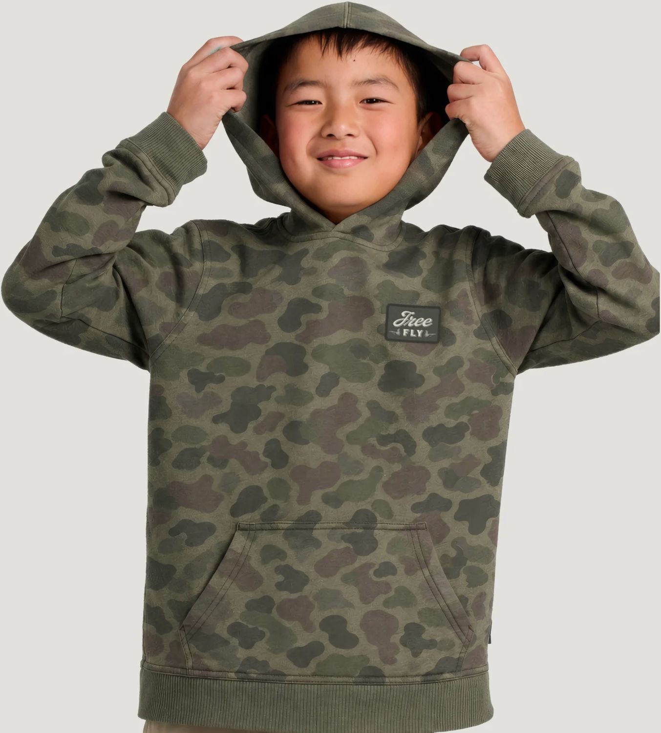 FREE FLY Youth Camo Outfitters Fleece Hoodie, Size: XS