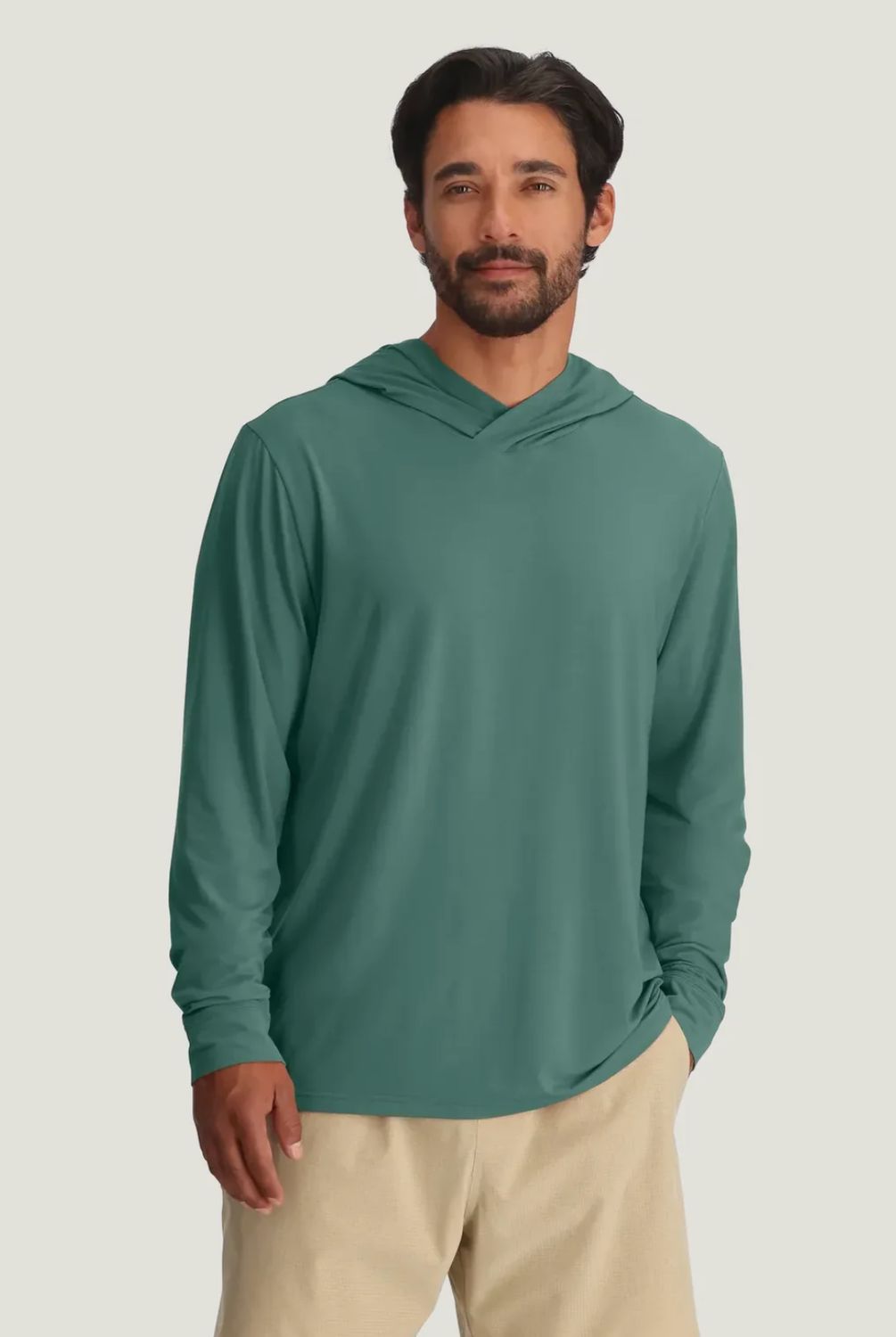 FREE FLY Men's Elevate Lightweight Hoodie SEA PINE, Size: MEDIUM