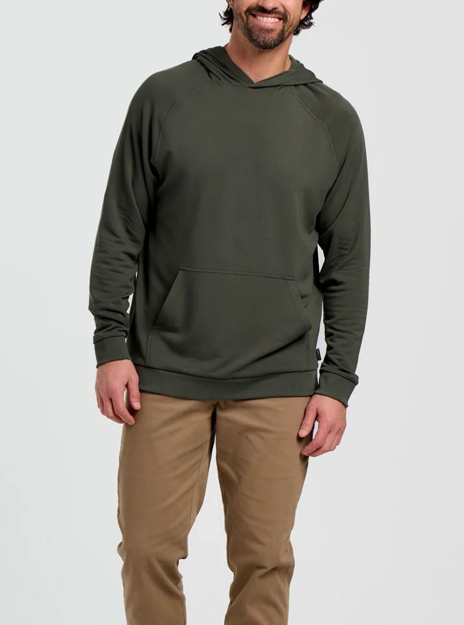 FREE FLY Men's Bamboo Lightweight Fleece Hoodie DARK FOREST