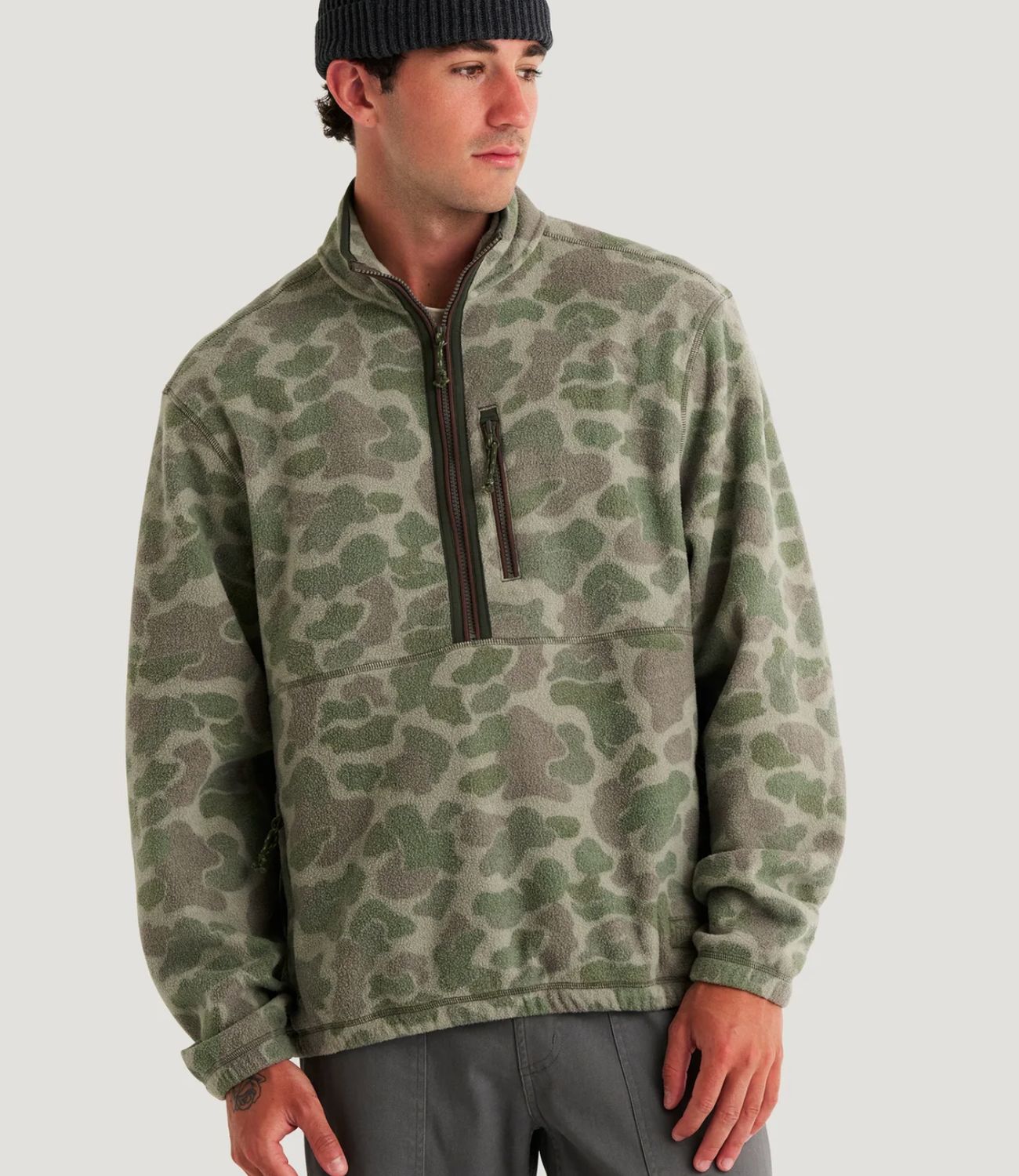 FREE FLY Men's Ashridge Fleece Half Zip, Size: MEDIUM
