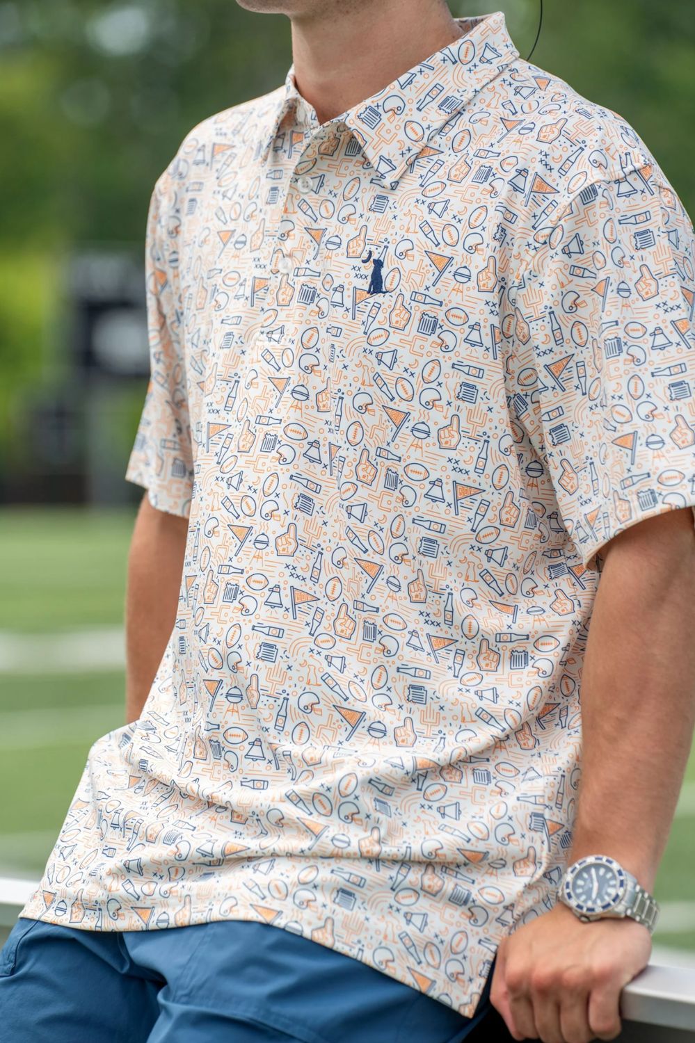 LOCAL BOY MEN Collegiate Game Day Dirty Myrtle Polo, Size: MEDIUM