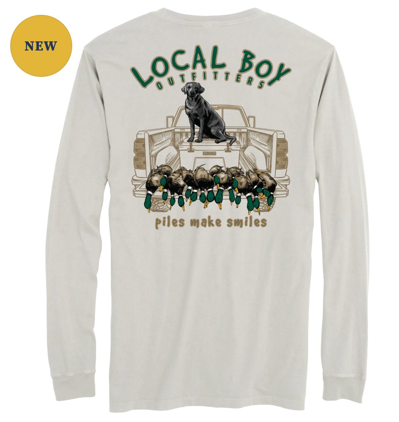 LOCAL BOY MEN Piles Make Smiles Long Sleeve T-Shirt, Size: SMALL