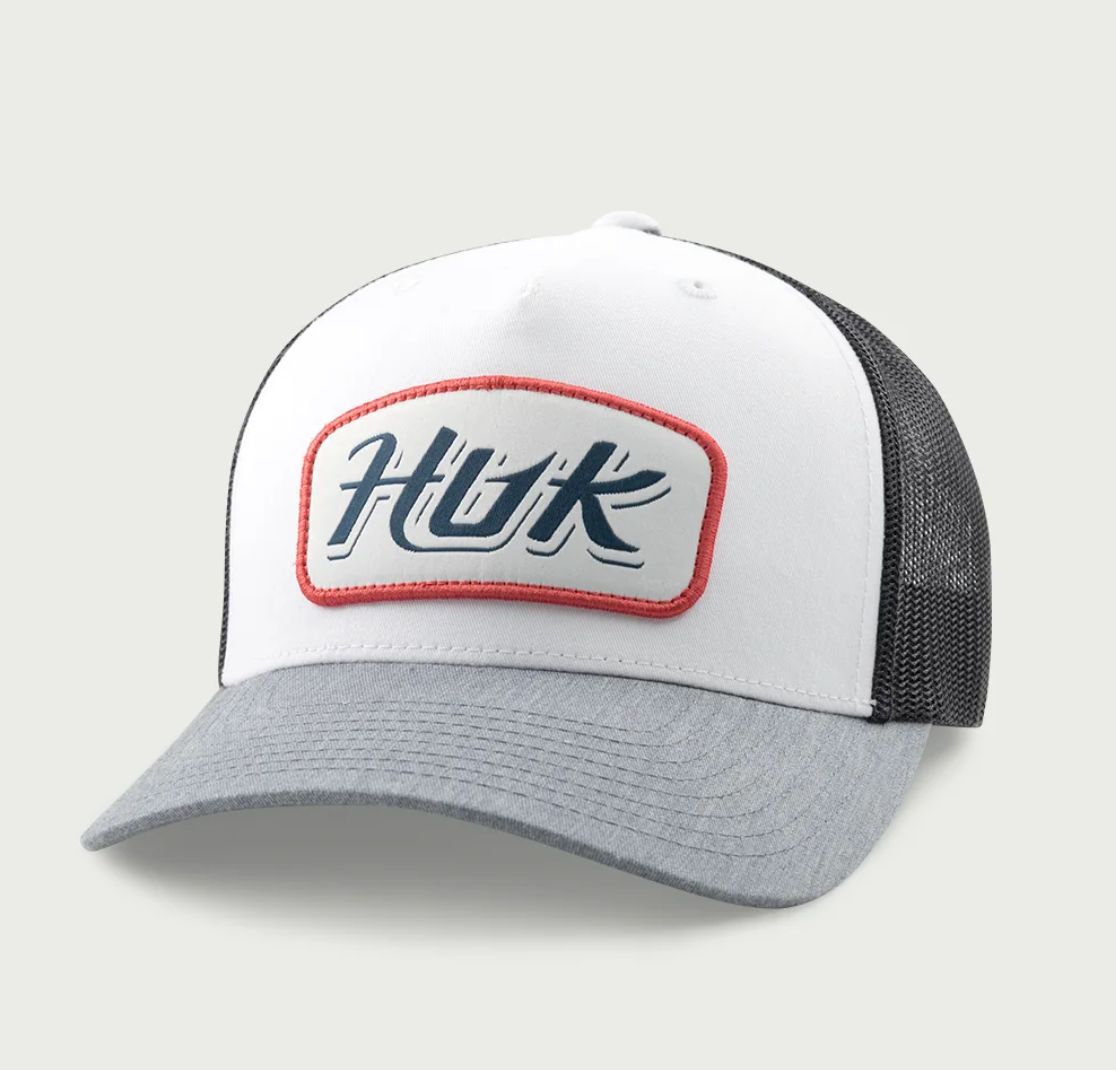 HUK SCRIPT PATCH TRUCKER HAT