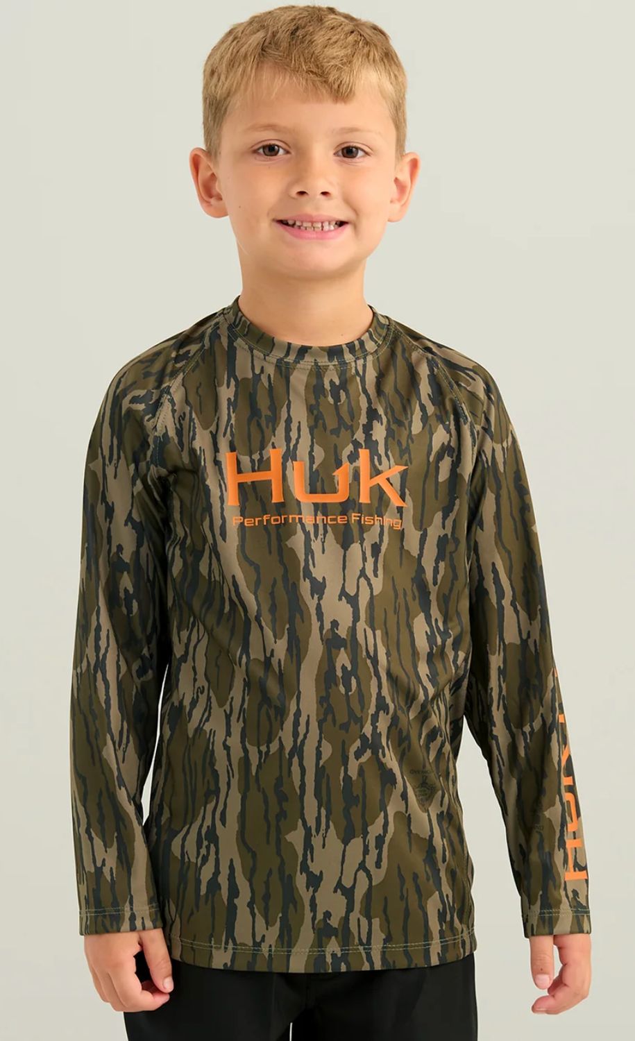 HUK KIDS MOSSY OAK PURSUIT PERFORMANCE CREW, Size: YXS