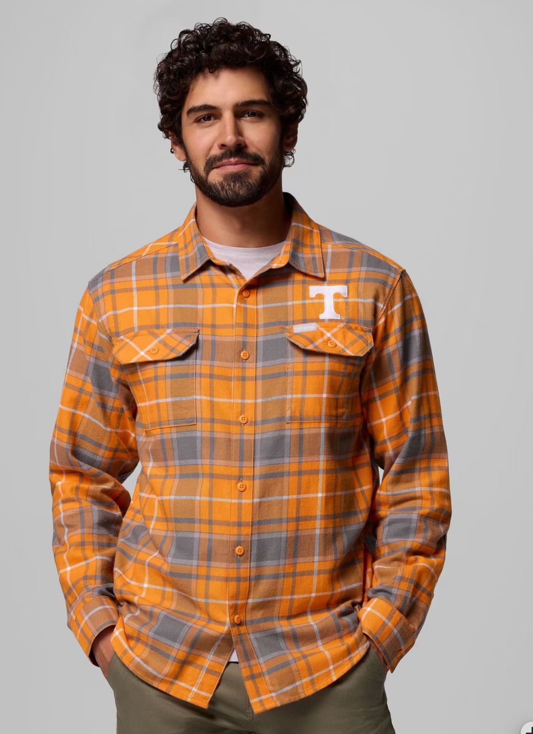 COLUMBIA MEN Men's Collegiate Flare Gun Flannel Long Sleeve Shirt - Tennessee, Size: MEDIUM