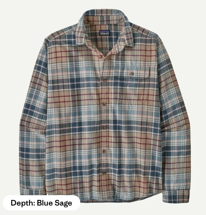 PATAGONIA Men's Long-Sleeved Lightweight Fjord Flannel Shirt, Size: SMALL