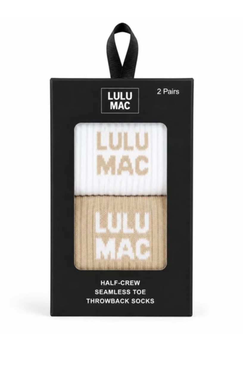 LULU MAC  SOCKS 2 PAIR BOX- BEIGE/BEIGE
