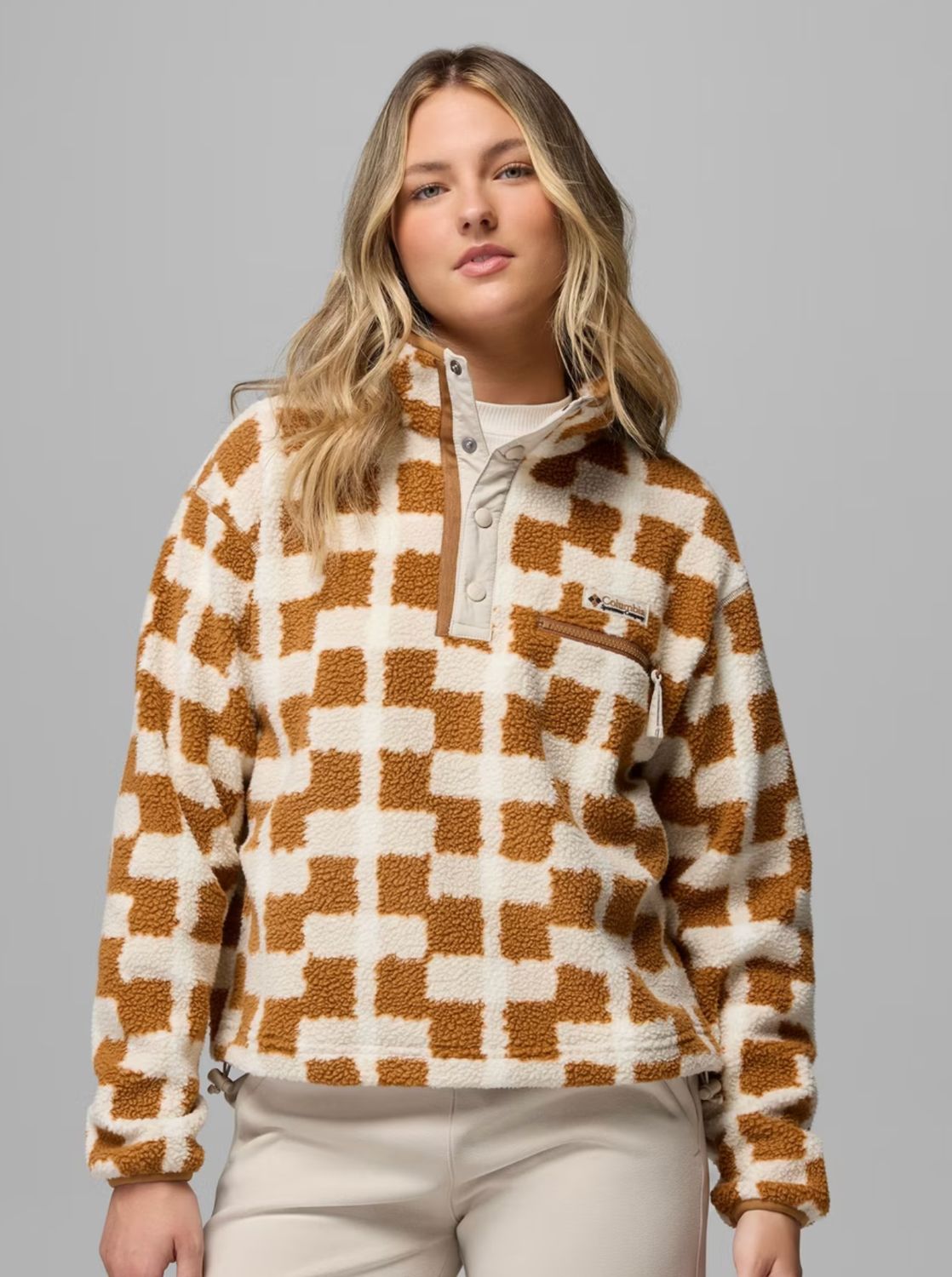 COLUMBIA WOMEN Women's Helvetia II Printed Cropped Half Snap Fleece Pullover, Size: SMALL