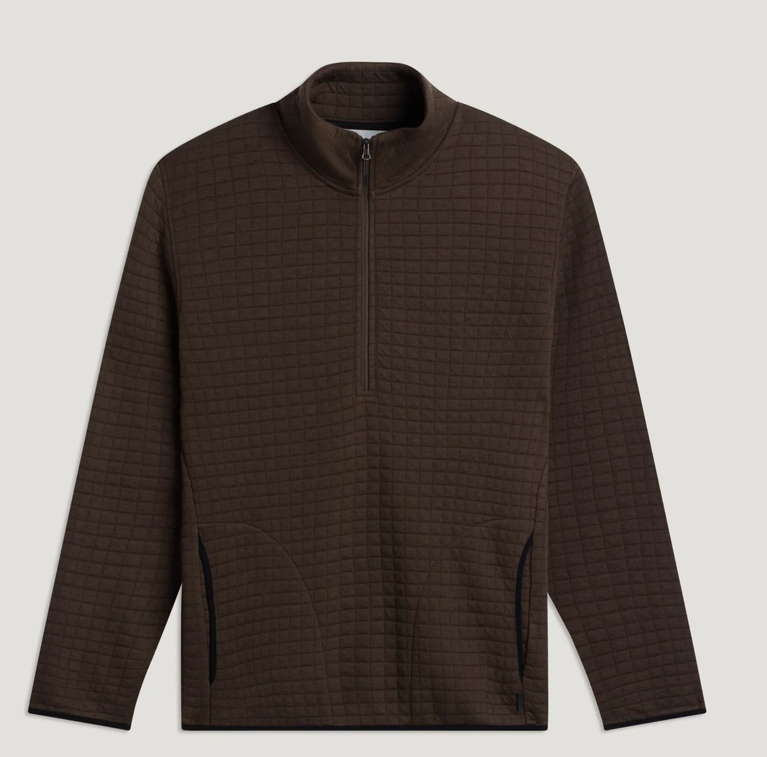 FREE FLY Men's Downvalley Quarter Zip HEATHER DARK BROWN, Size: MEDIUM