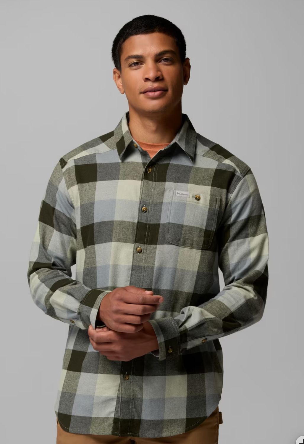 COLUMBIA Men's Cornell Woods Flannel Long Sleeve Shirt, Size: MEDIUM