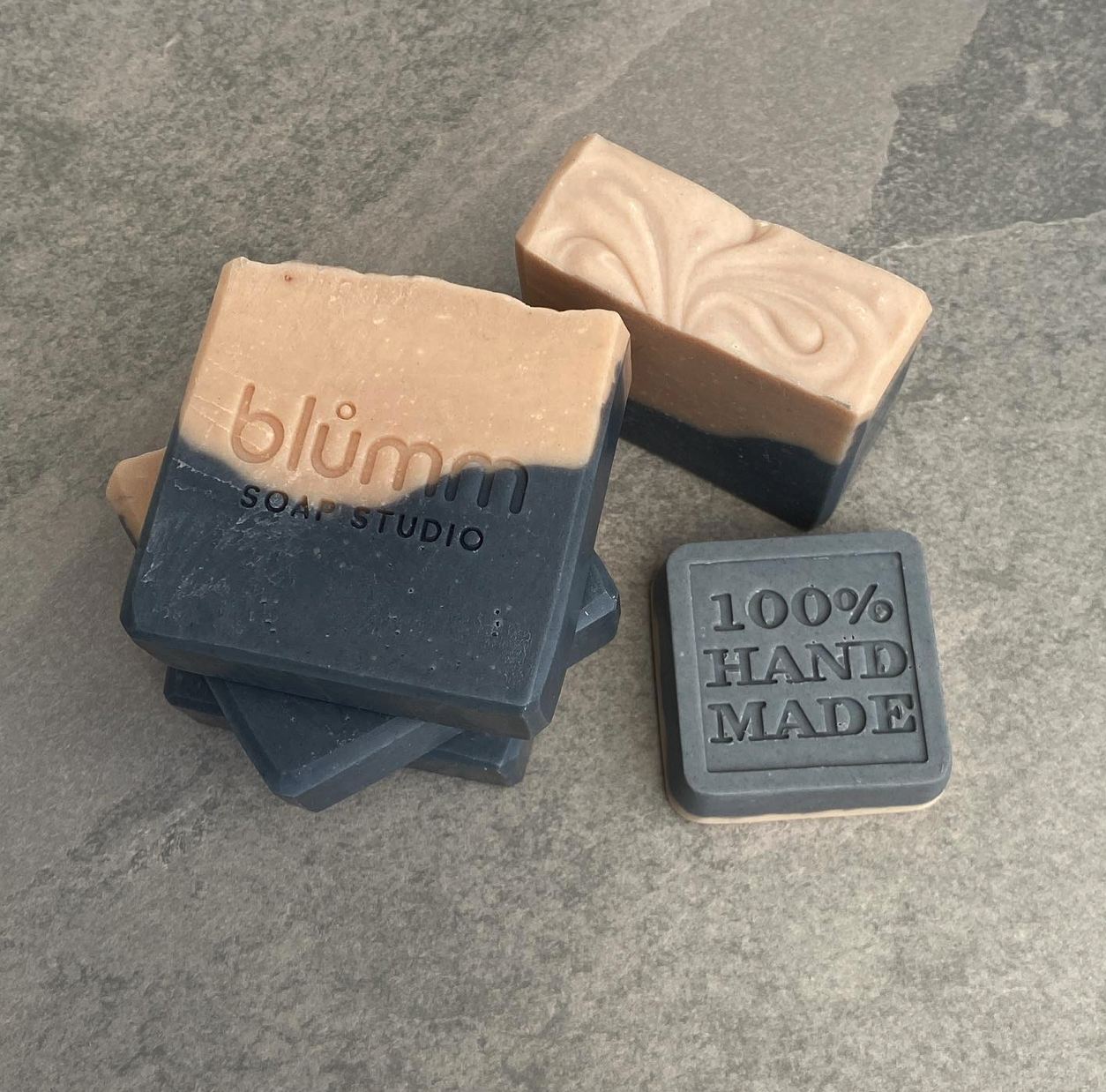 Pink charcoal duo soap