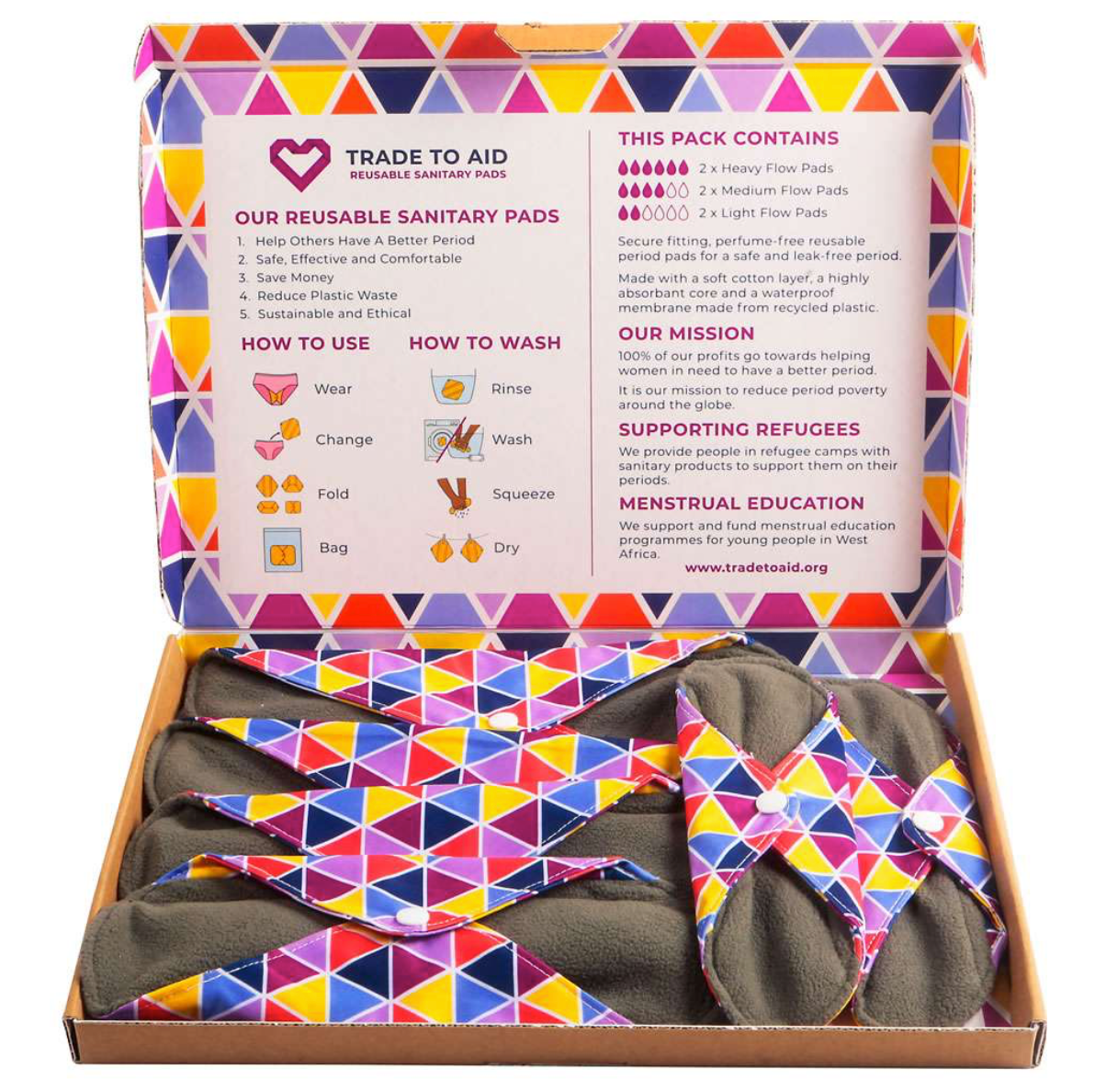 Reusable Sanitary Pads (Pack of 6)