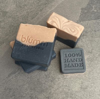 Pink charcoal duo soap