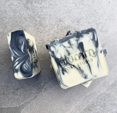 Charcoal swirl soap